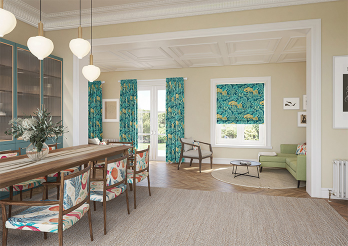 Leopard, Teal - Motorised Roman Blind - Image 6